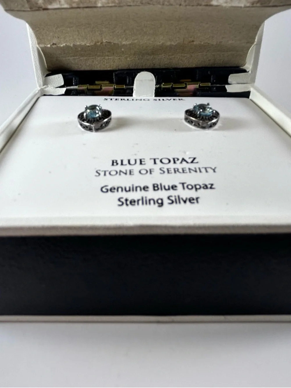 R. H. Macy’s Sterling Silver Blue Topaz Heart Stud Earrings